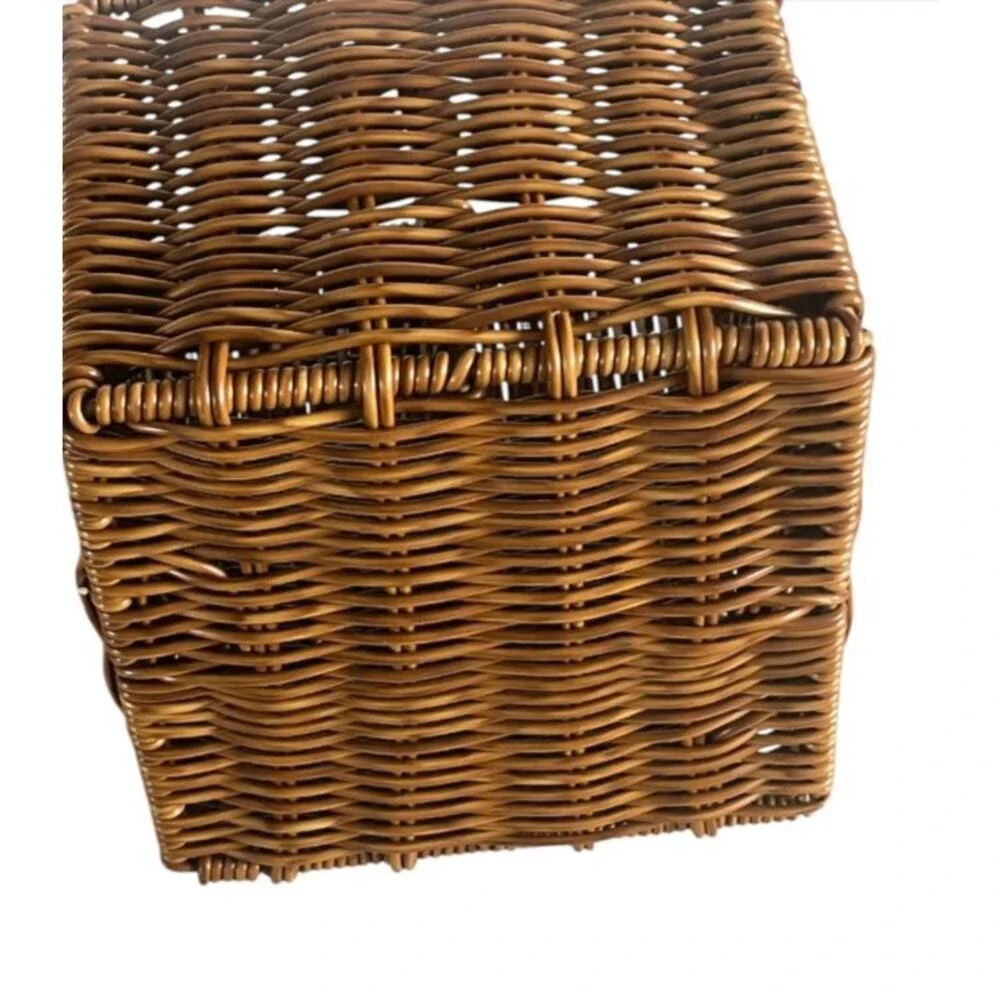 RGI Home Utensil Basket Indoor Outdoor Faux Wicker 4 Slots 6x6x5